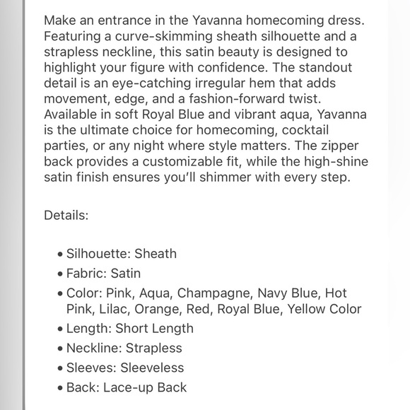 New With Tags Yavanna Kissprom Dress Size 2 Royal Blue Strapless - Picture 3 of 3